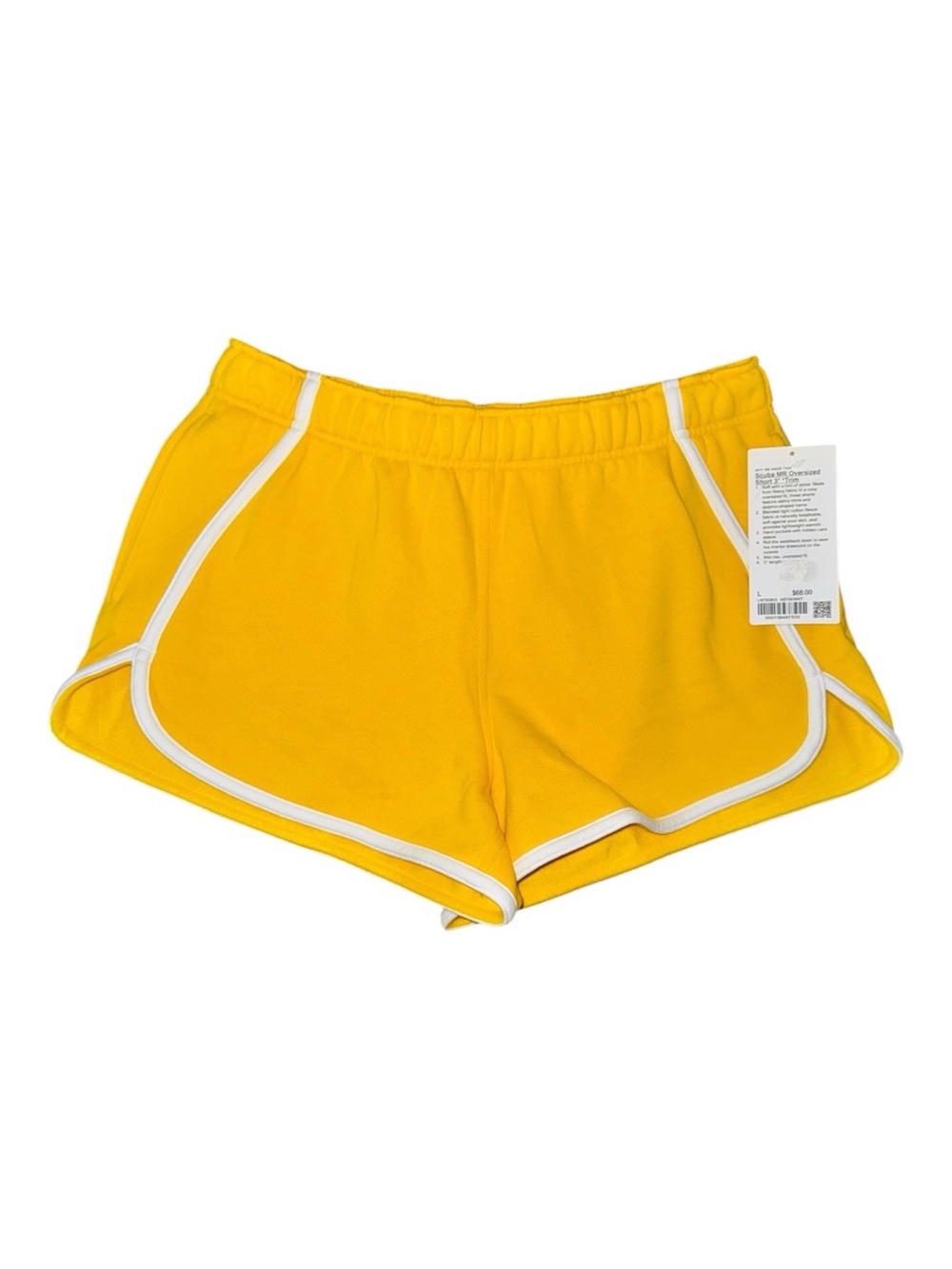 Lululemon Scuba Mid Rise Oversized Shorts 3” Maize Yellow Size 10 L NWT